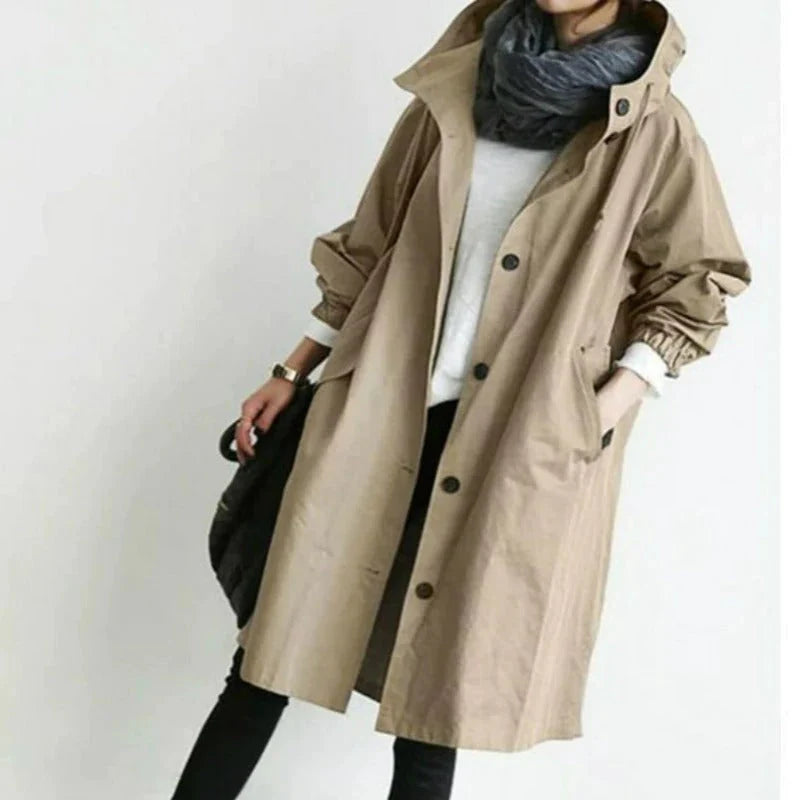 Evelyn - Elegant Waterproof Trench Coat